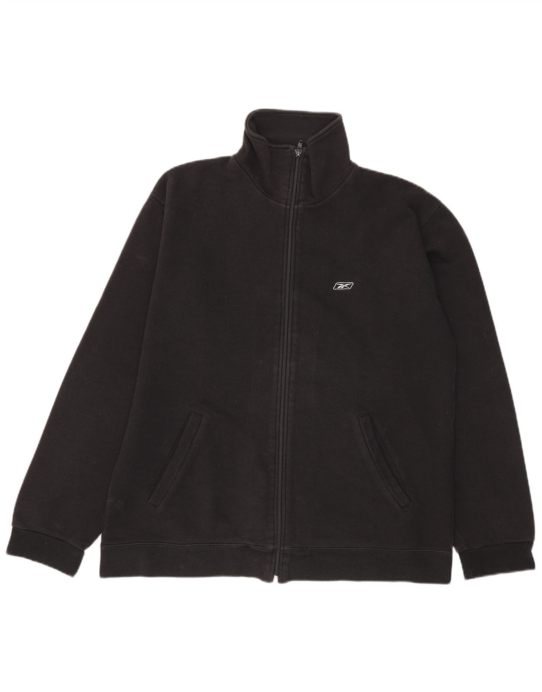 Reebok - Chaqueta de chándal para hombre, talla mediana, algodón negro