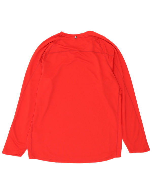 Nike Mens Dri Fit Top manga larga poliéster rojo grande