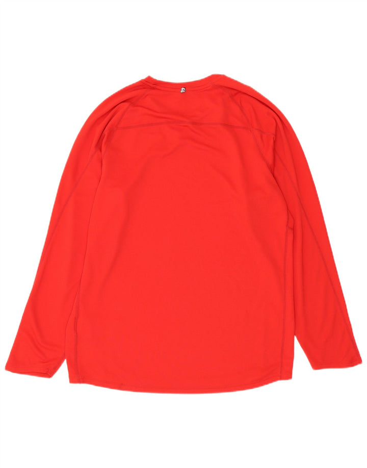 Nike Mens Dri Fit Top manga larga poliéster rojo grande