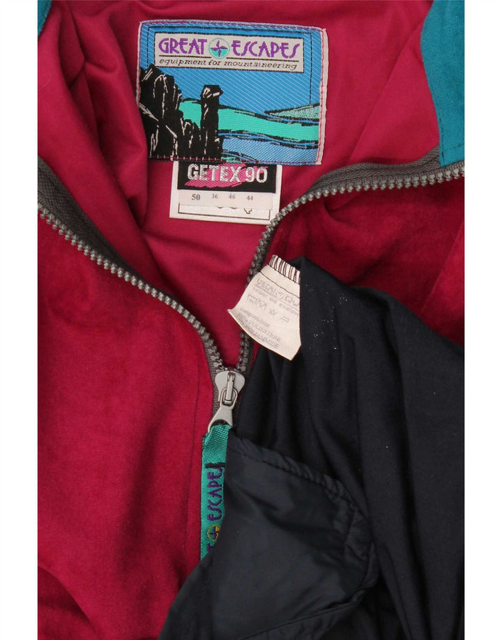 Great Escapes Chaqueta de chándal para hombre IT 50 Medium Red Colourblock Retro