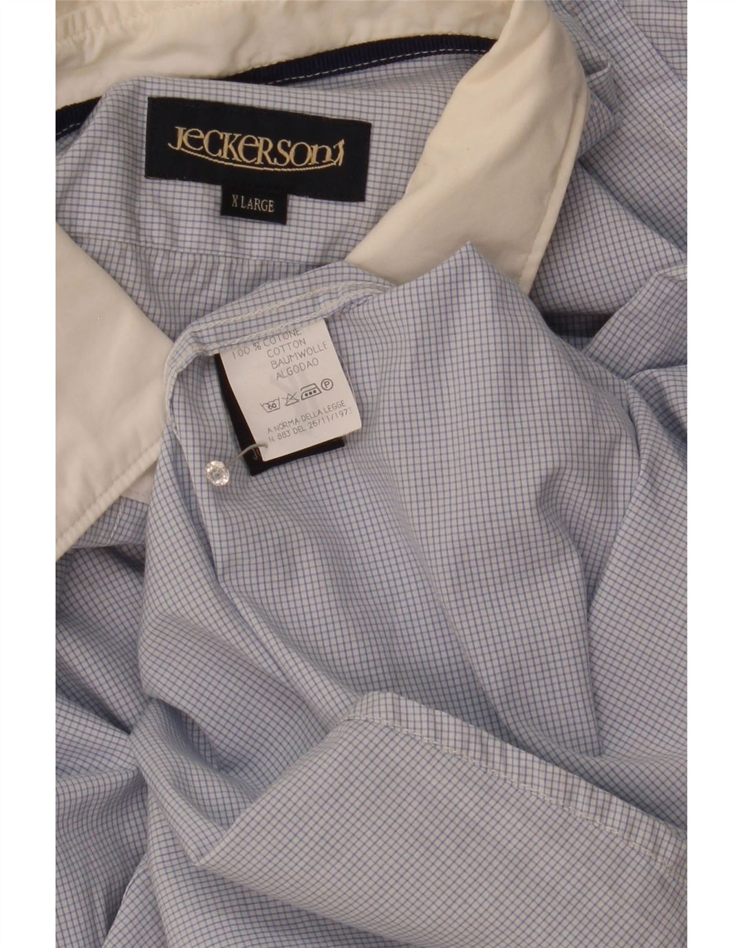 Jeckerson Camisa Hombre XL Azul Cuadros Algodón