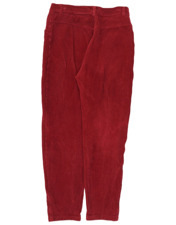 Vintage mujer cintura alta pana pantalones EU 44 XL W34 L30 Borgoña