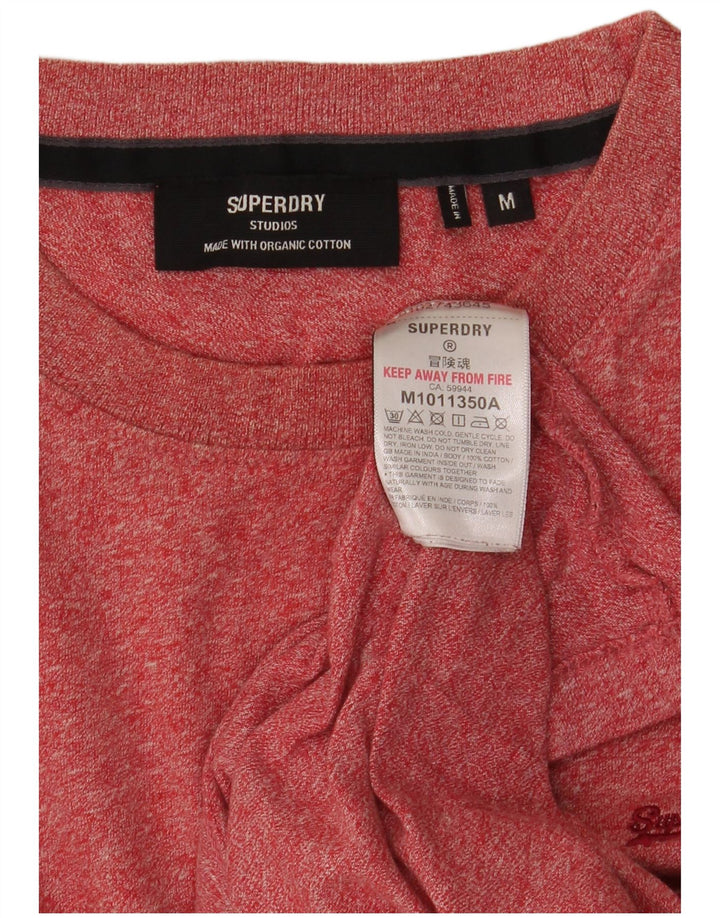 Superdry Camiseta para hombre Top Medium de algodón moteado en rojo