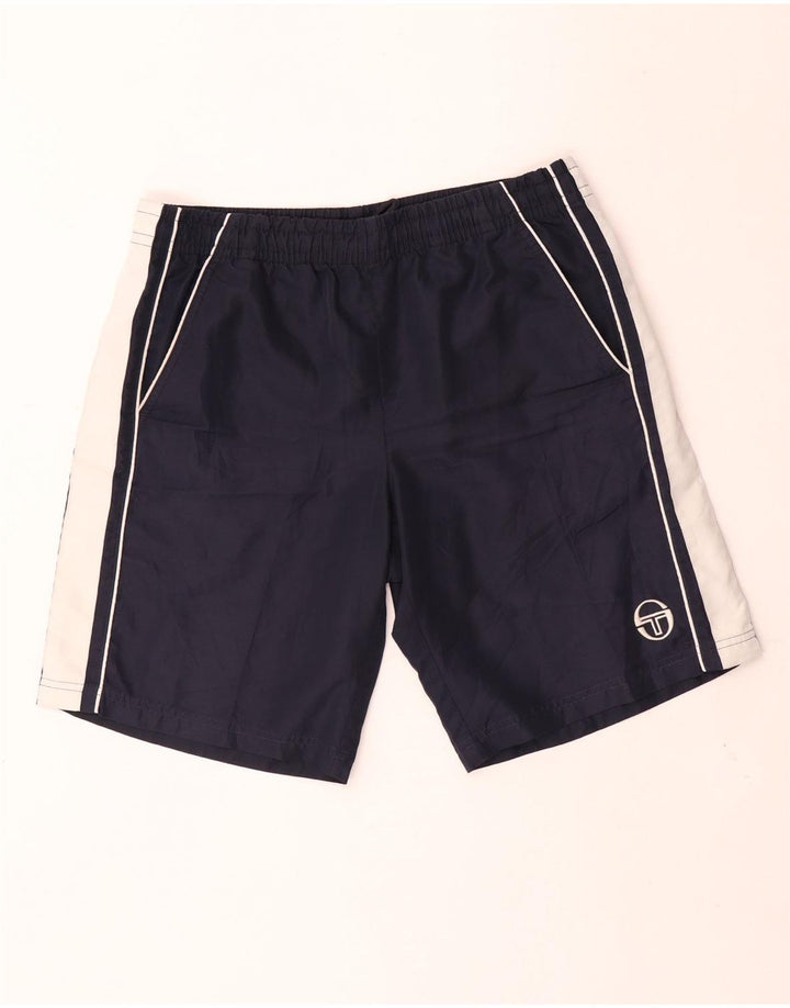 Sergio Tacchini Shorts deportivos para hombre Poliéster color block azul marino mediano