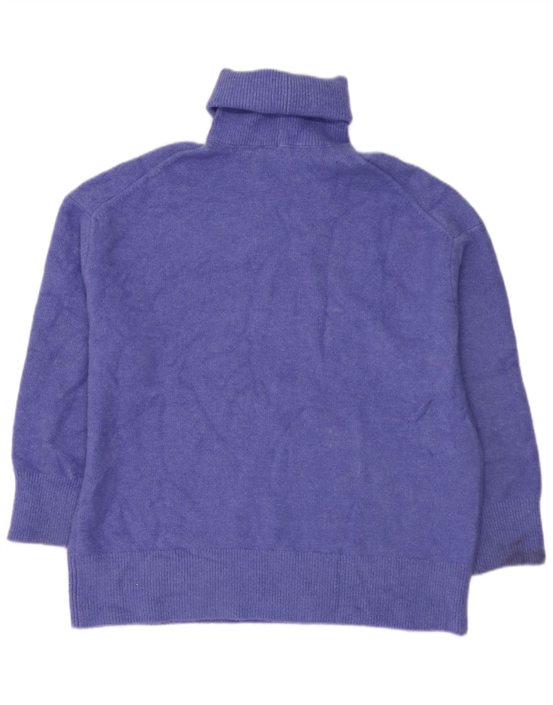 Zara Mujer Jersey De Cuello Alto De Gran Tamaño UK 44 Acrílico Azul Medio