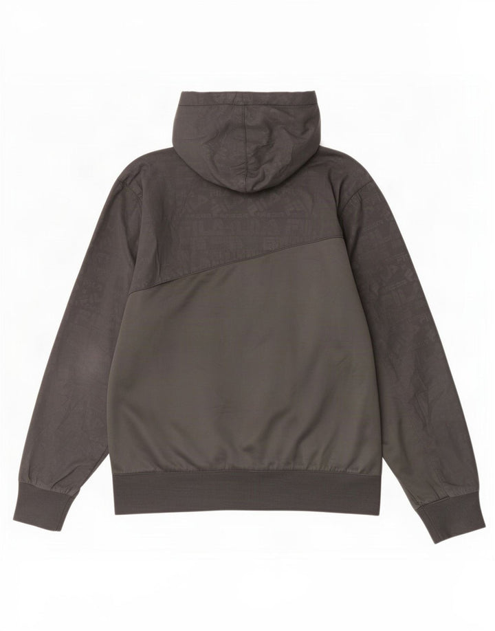 Fila Mens Graphic Hooded Chándal Top Chaqueta Pequeño Gris