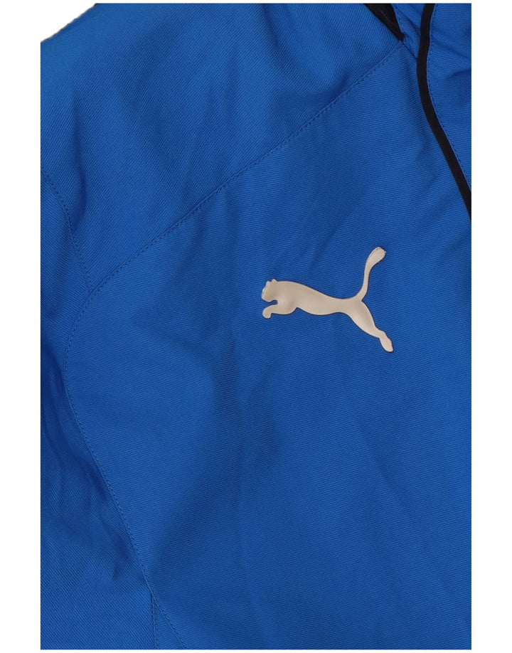 Puma Abrigo cortavientos con capucha para hombre UK 38 Azul medio Colorblock