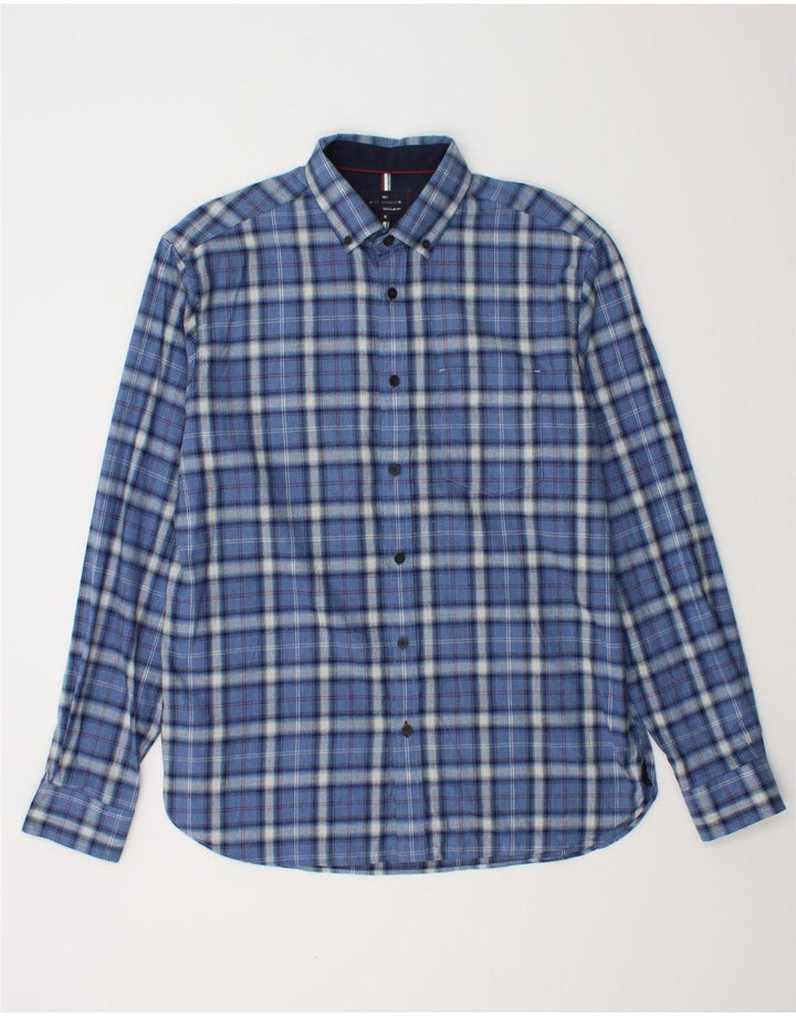 MARKS & SPENCER Camisa de franela azul Harbour para hombre Cuadros azul medio