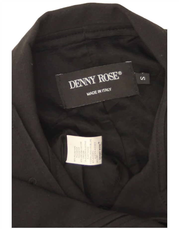 Denny Rose Chaqueta tipo blazer corta de manga corta para mujer UK 10 Small Black