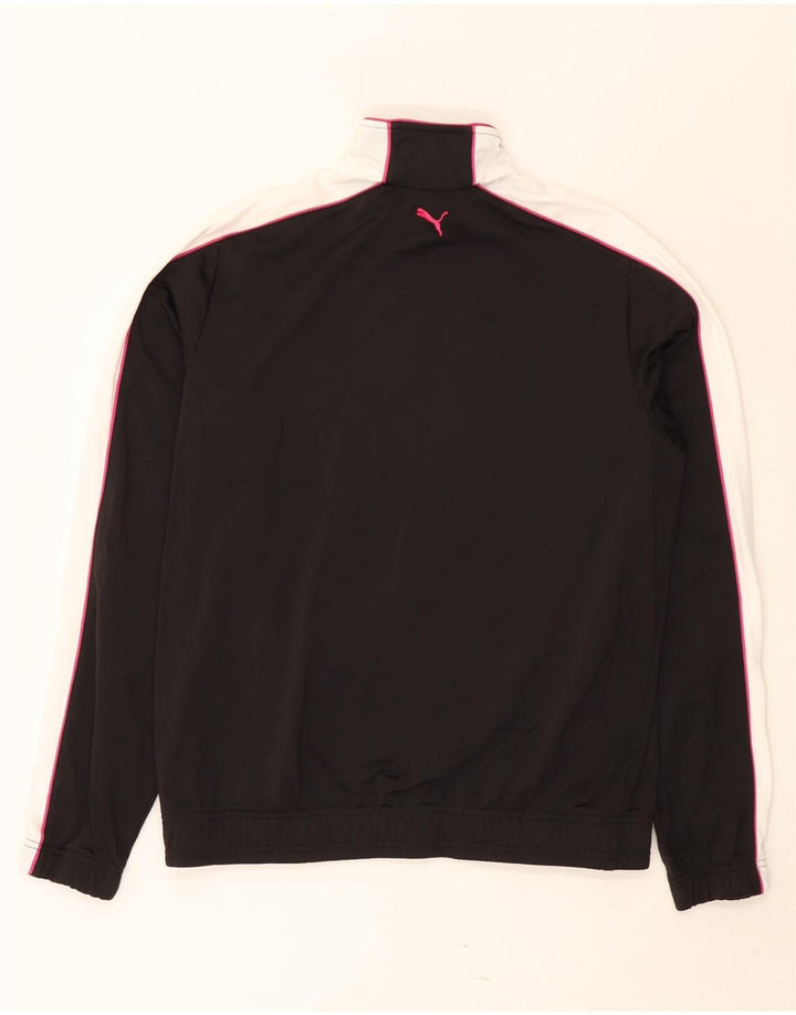 Puma Mujer Chándal Top Chaqueta UK 16 Grande Poliéster Negro