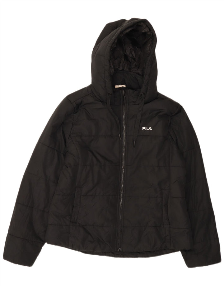 Fila Chaqueta acolchada con capucha para mujer UK 40 Mediana Poliéster negro