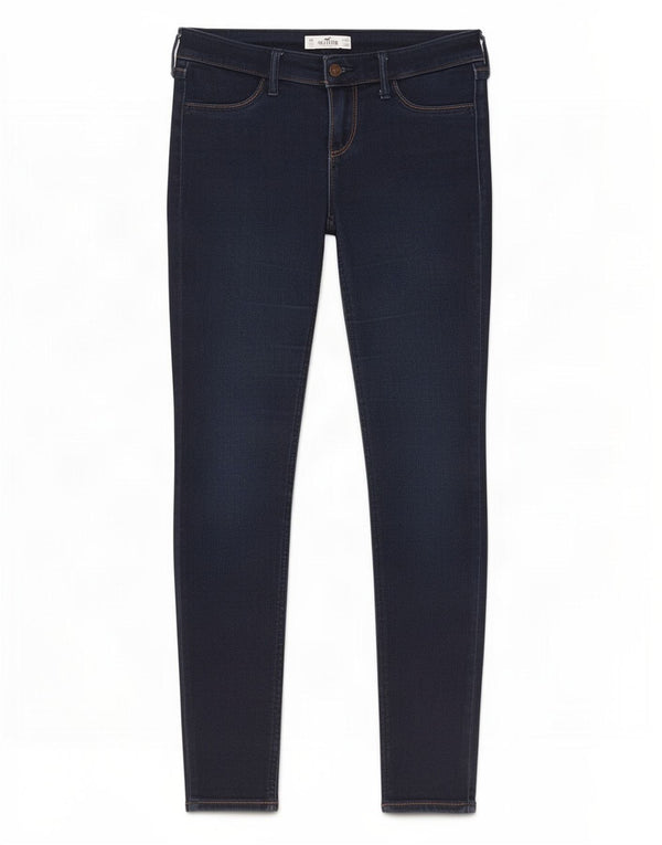 Vaqueros ajustados para mujer Hollister US 3 XS W26 L29 Algodón azul marino