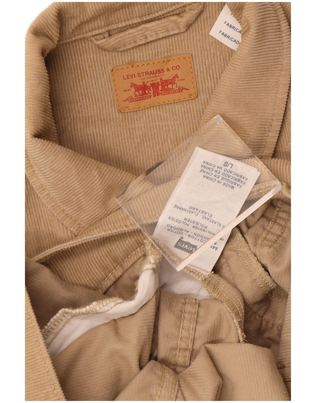 LEVI'S Chaqueta de pana para mujer Reino Unido 46 Grande Algodón beige