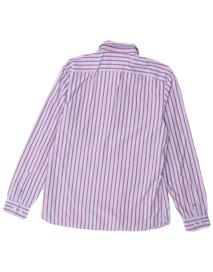 Camisa Lacoste Hombre Talla 41 Algodón Rayas Azul Grande