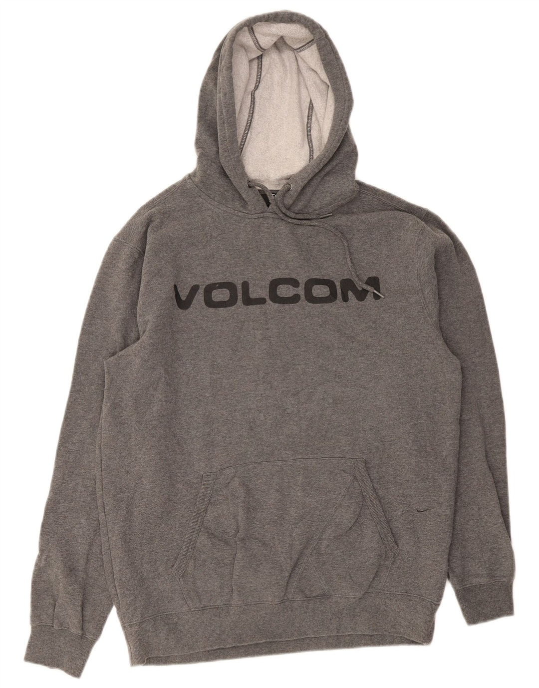 Volcom Sudadera con capucha gráfica para hombre, talla grande, algodón gris