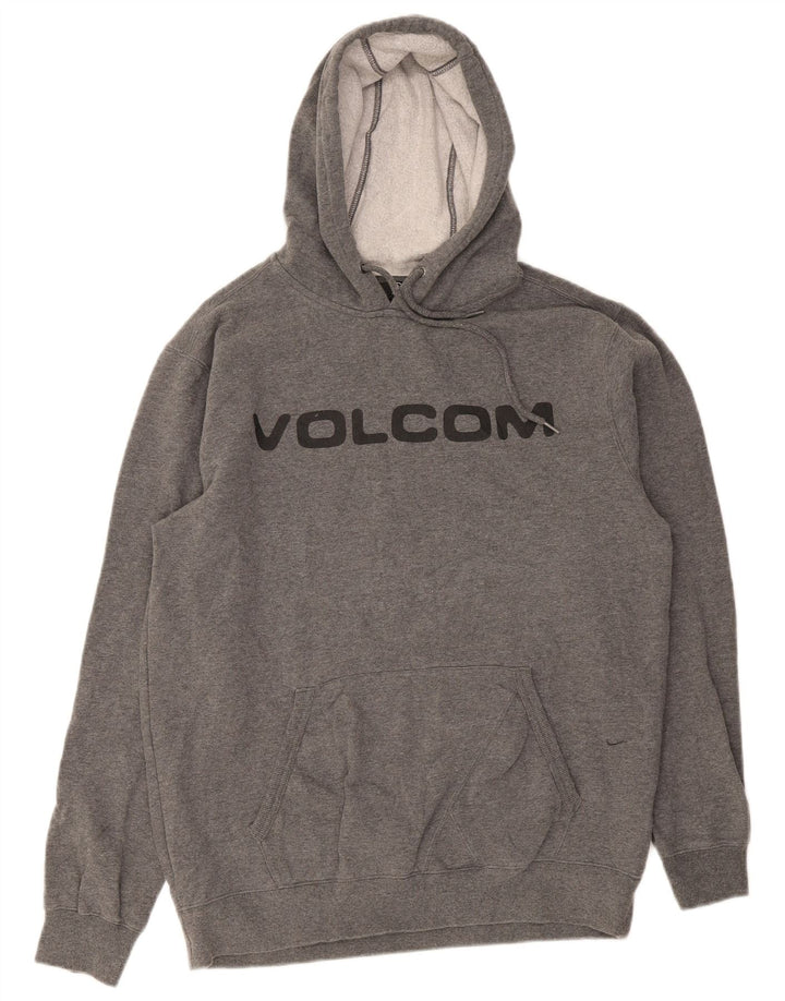Volcom Sudadera con capucha gráfica para hombre, talla grande, algodón gris