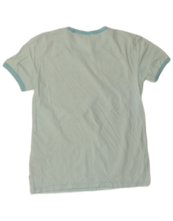 Levi's Camiseta gráfica para mujer Top UK 10 Small Blue Cotton