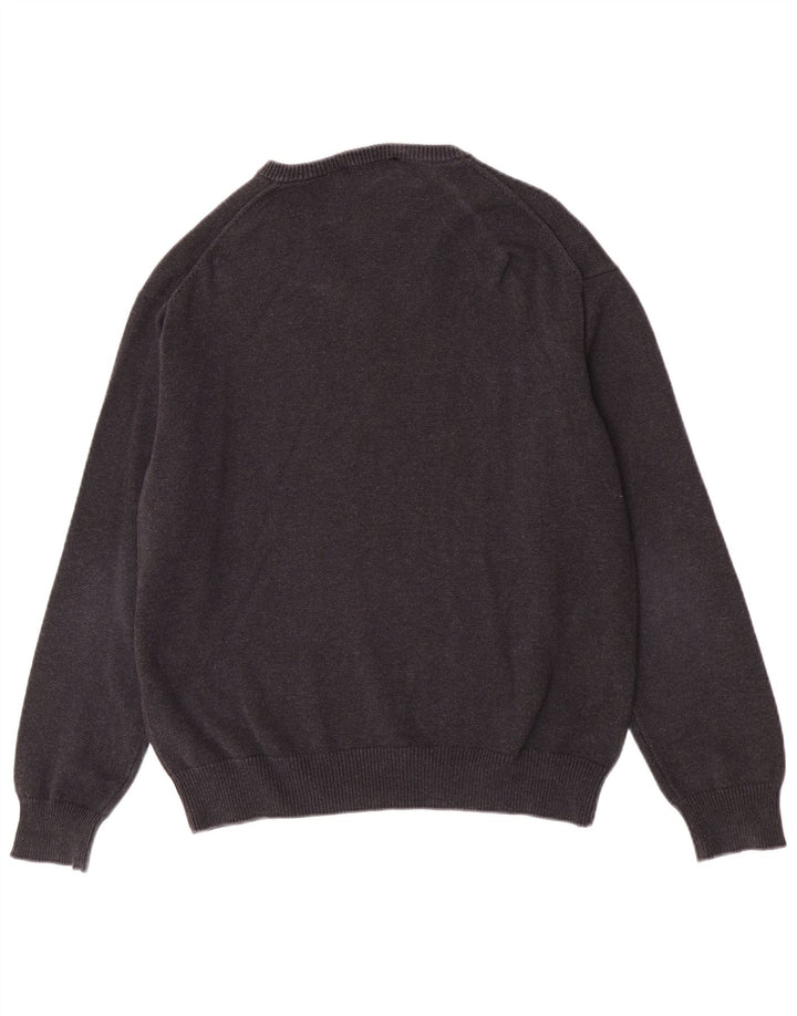 Gant Jersey con cuello en V para hombre, talla grande, algodón gris