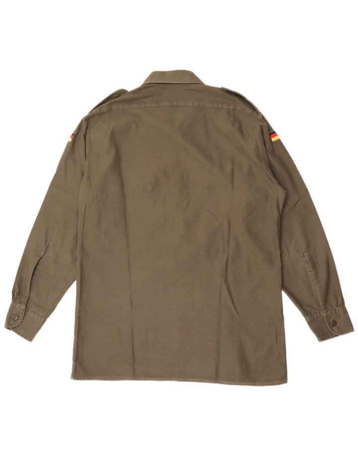 Camisa militar vintage para hombre talla 41/42 poliéster caqui grande