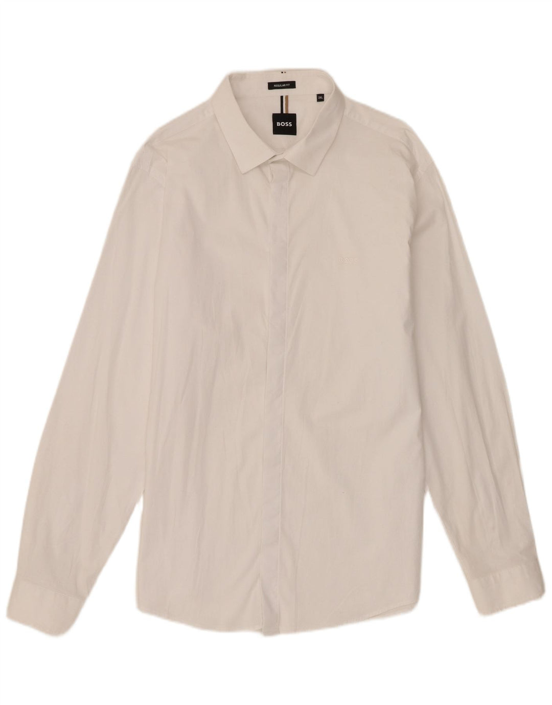 Camisa Hugo Boss Hombre Regular Fit 3XL Algodón Blanco