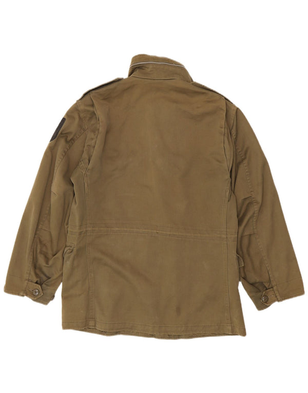 Vintage hombres chaqueta militar Reino Unido 40 poliéster caqui grande