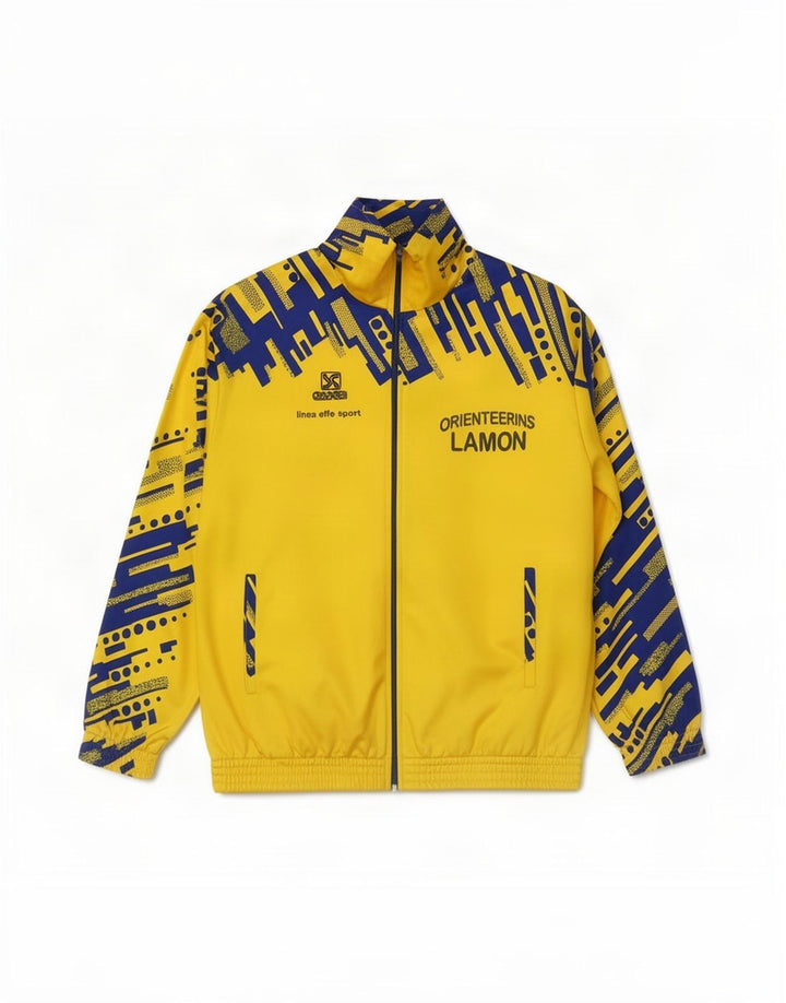 Essegi Chaqueta superior de chándal con gráfico para hombre Poliéster geométrico amarillo medio