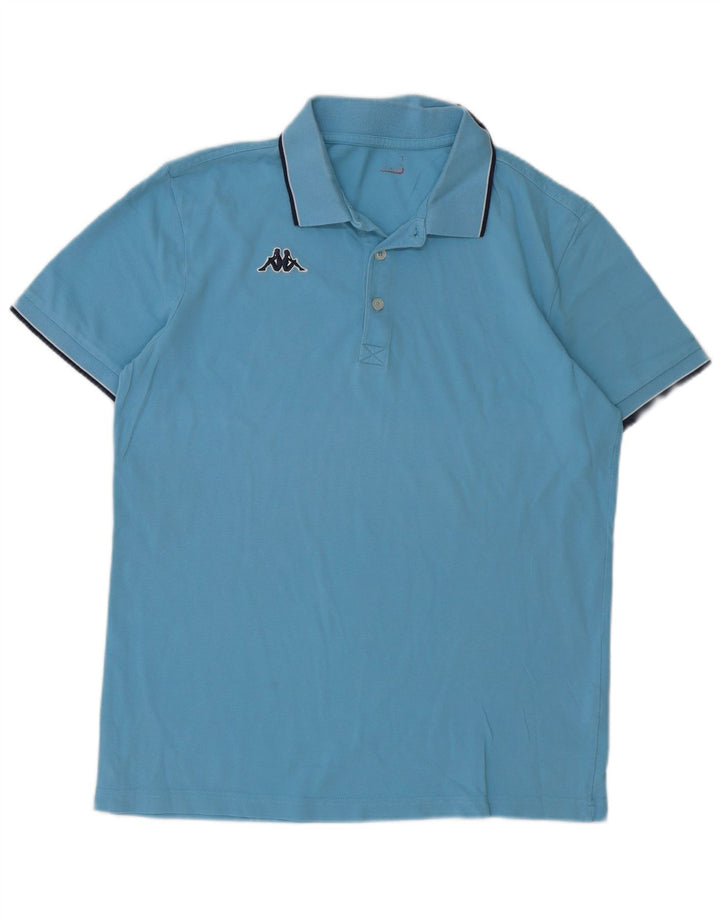 Polo Kappa Hombre Algodón Azul Medio