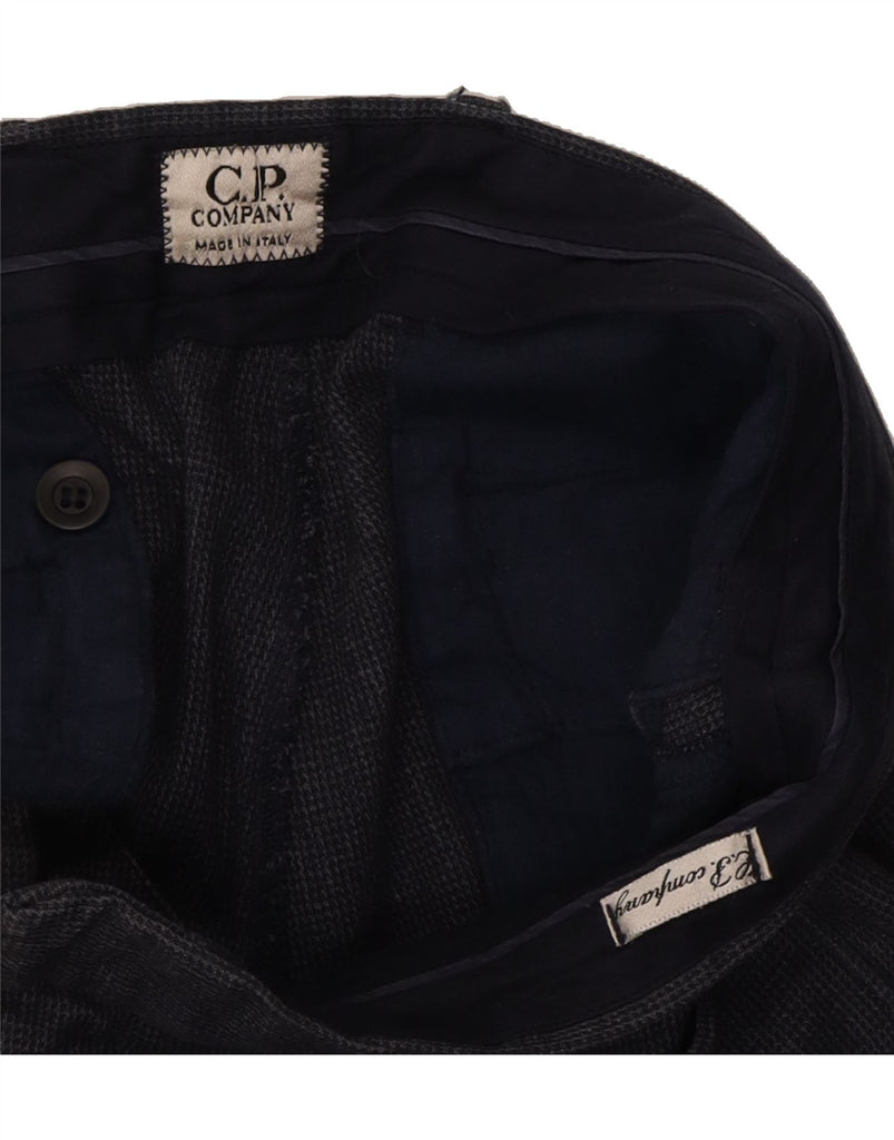 C.P. COMPANY Mens Slim Casual Trousers IT 46 Small W32 L32 Navy Blue Check Vintage C.P. Company and Second-Hand C.P. Company from Messina Hembry 