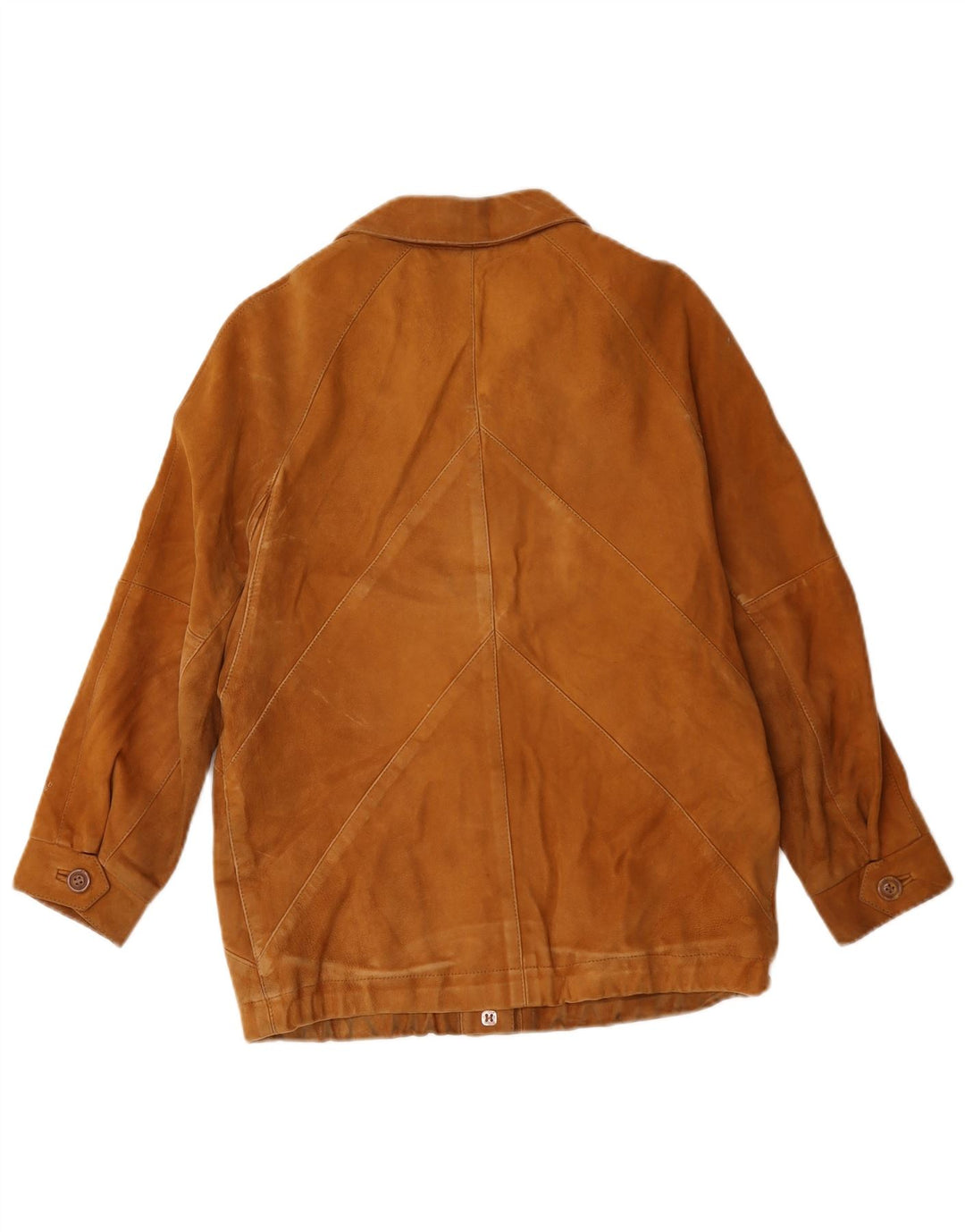 Vintage mujer ante chaqueta Reino Unido 12 Medio Beige