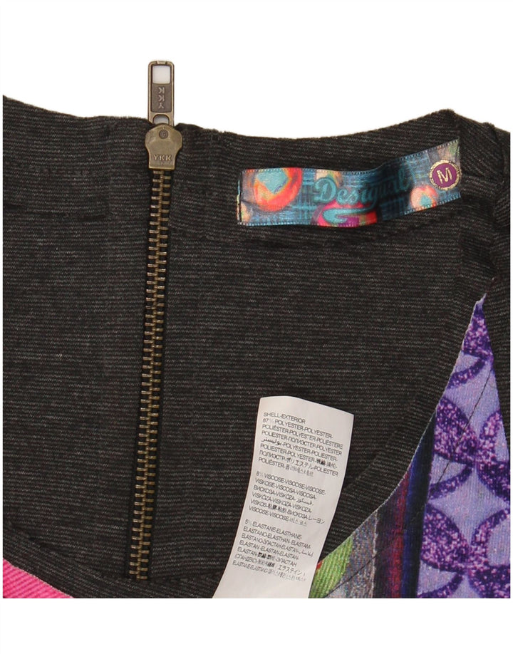 DESIGUAL Vestido tubo sin mangas para mujer UK 44 Gris medio Patchwork
