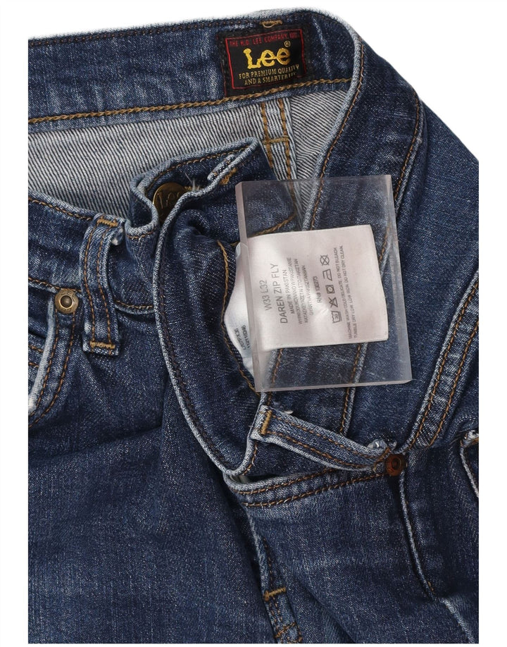 LEE Mens Daren Zip Fly Slim Jeans W33 L32 Algodón Azul Marino