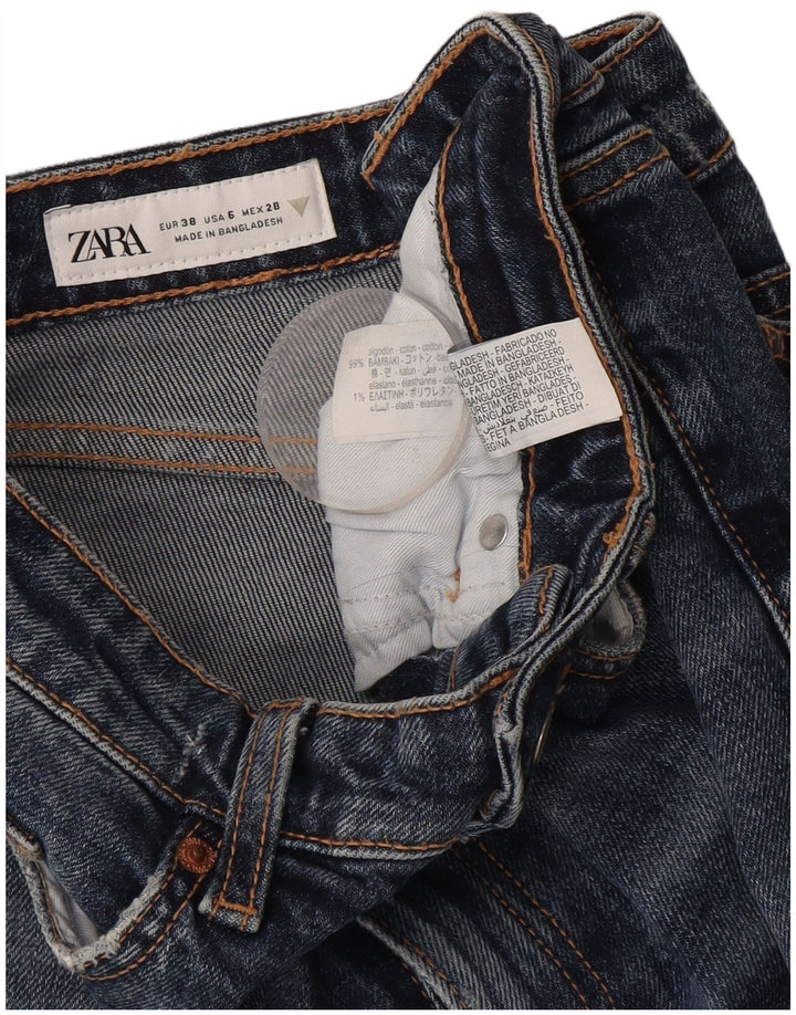 Zara Jeans rectos para mujer EU 38 Small W28 L26 Algodón azul