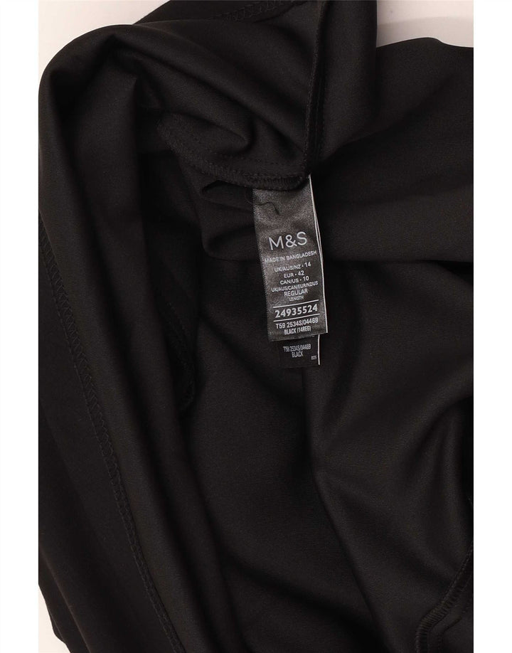 Marks & Spencer Falda Acampanada para Mujer UK 40 Grande W34 Poliéster Negro