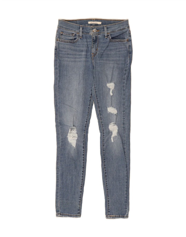 LEVI'S Womens 710 Distressed Super Skinny Jeans  W27 L29 Blue Vintage Levi's and Second-Hand Levi's from Messina Hembry 