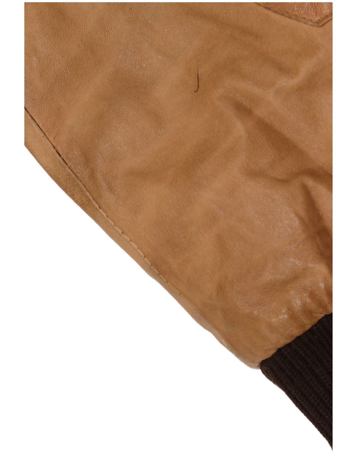 Bata Chaqueta de cuero con capucha para hombre IT 50 Cuero beige grande