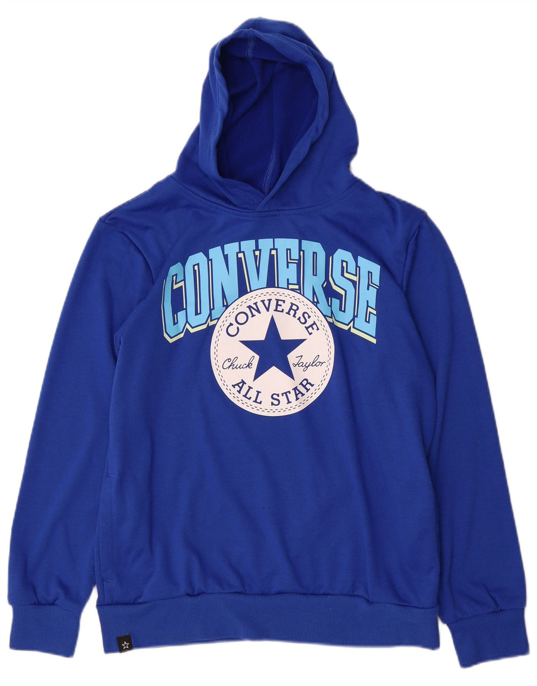 CONVERSE Jersey con capucha gráfica para niños 13-14 años XL Azul Poliéster
