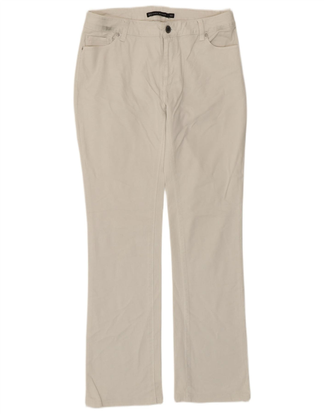 Zara Jeans Rectos Mujer EU 40 Medium W30 L30 Algodón Blanco