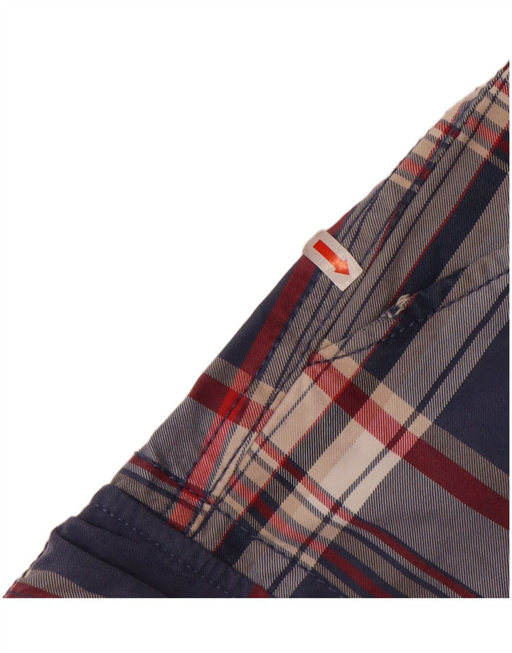 TOMMY HILFIGER Shorts cargo para hombre W32 Algodón a cuadros azul marino mediano