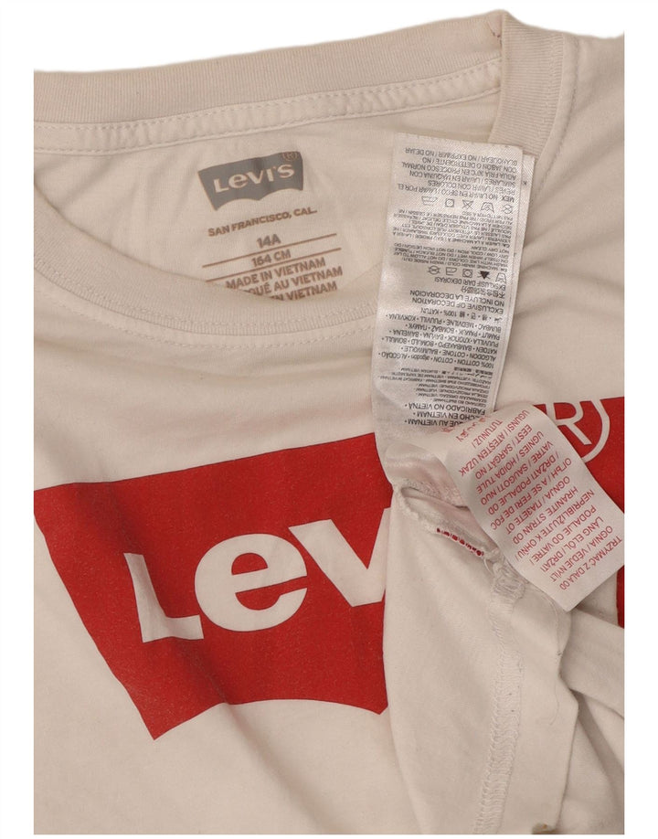 LEVI'S Camiseta gráfica para niña 13-14 años Blanco Algodón
