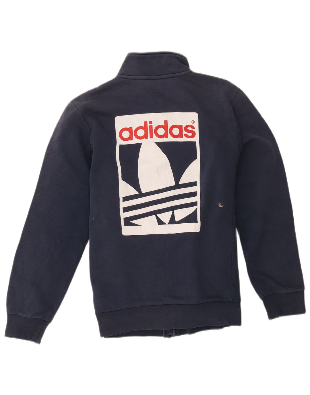 Adidas Mens Graphic Chándal Top Chaqueta Pequeña Azul Marino Algodón