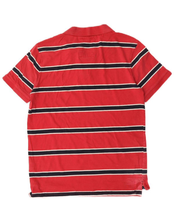 Crew Clothing Polo para hombre Algodón a rayas rojo medio