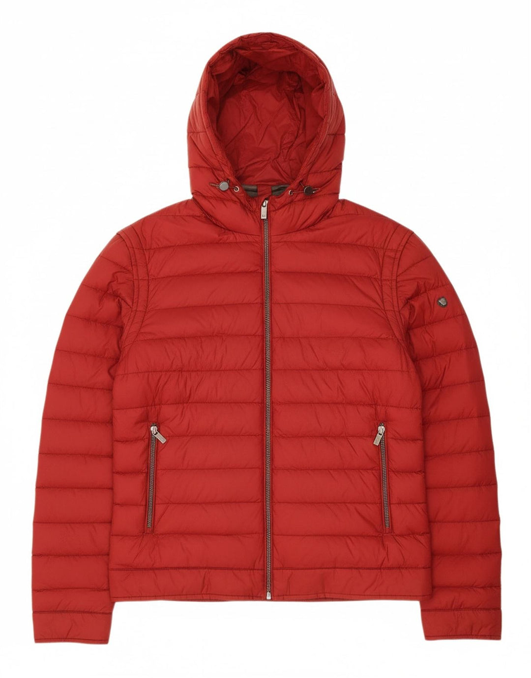 MASSIMO DUTTI Womens Hooded Padded Jacket UK 16 Large Red