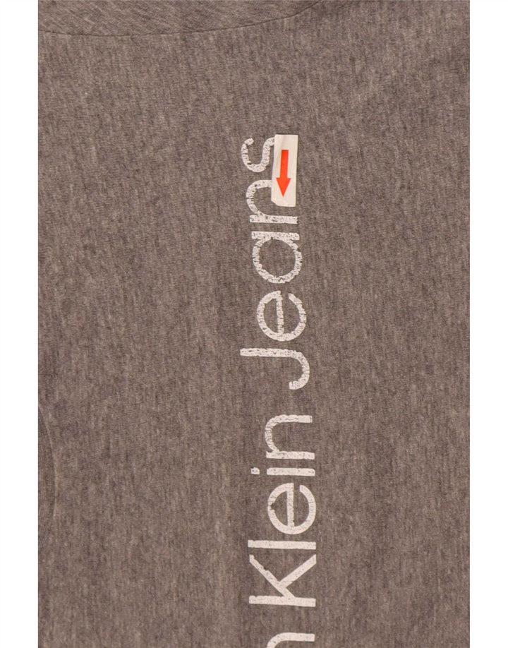 Calvin Klein Jeans Hombre Camiseta Gráfica Top Gris Medio