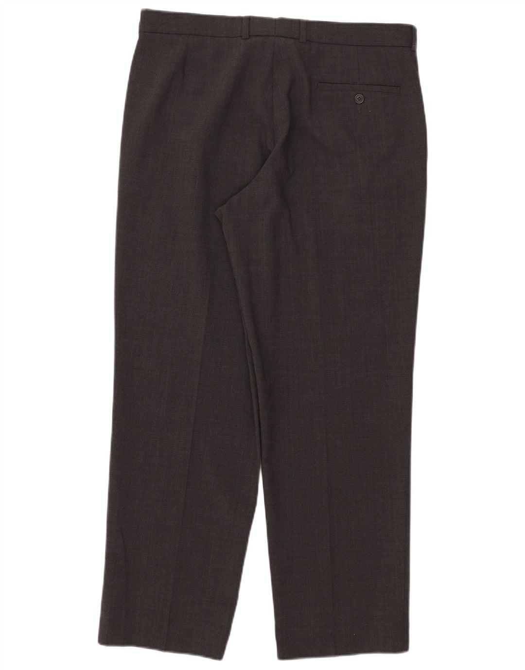 Marks & Spencer Pantalones de traje rectos a medida para hombre W34 L29 Poliéster gris
