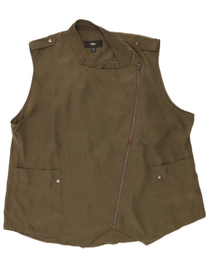 Mossimo Blusa Militar Sin Mangas para Mujer UK 20 2XL Caqui Poliéster