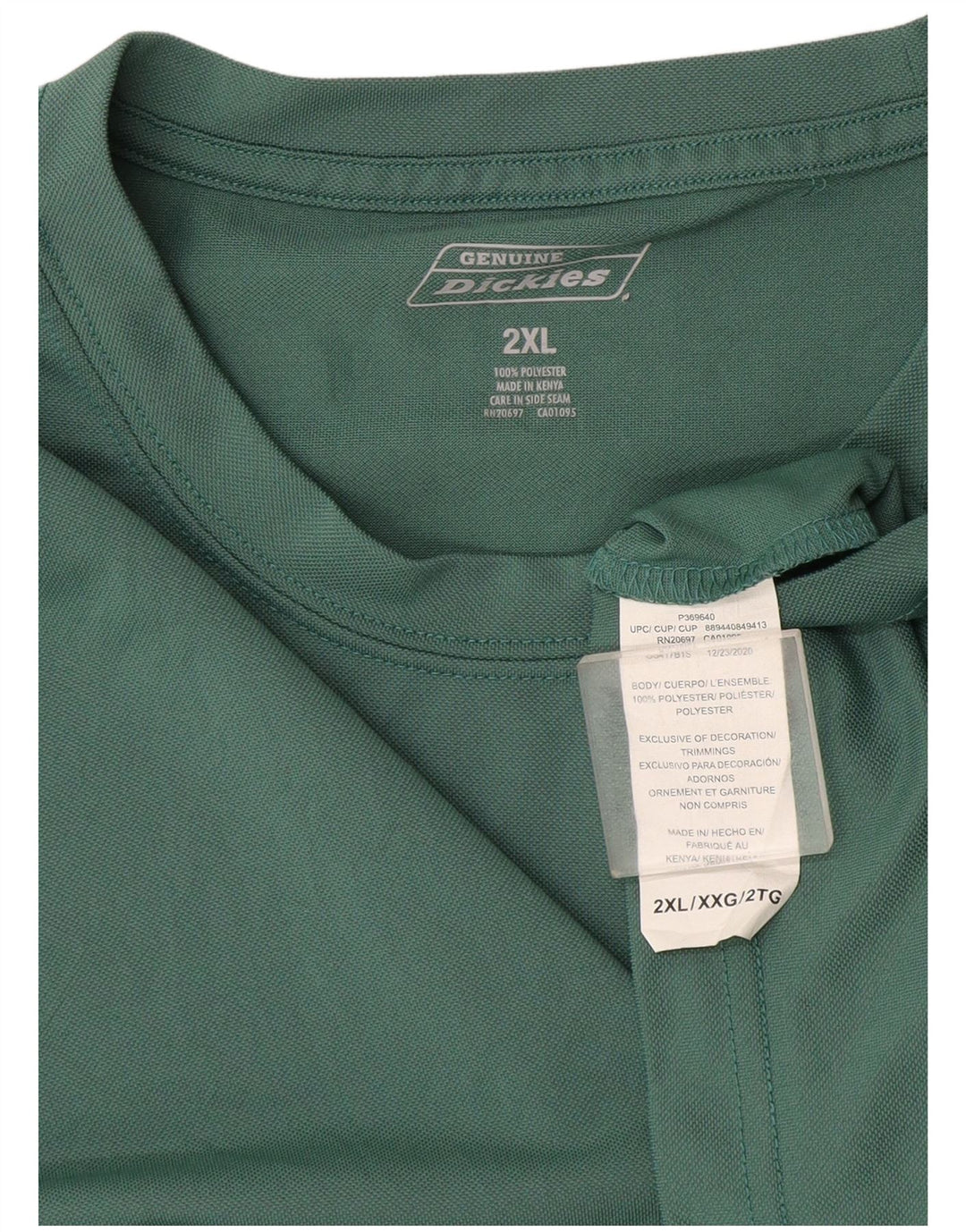 Dickies Camiseta Hombre Top 2XL Verde Poliéster