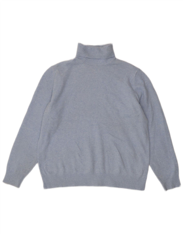 Marks & Spencer Jersey con cuello vuelto para mujer UK 44 Poliéster azul medio