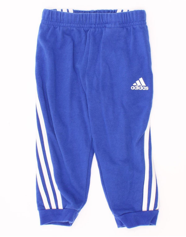 Adidas - Pantalón de chándal para bebé, niño, 9-12 meses, algodón azul