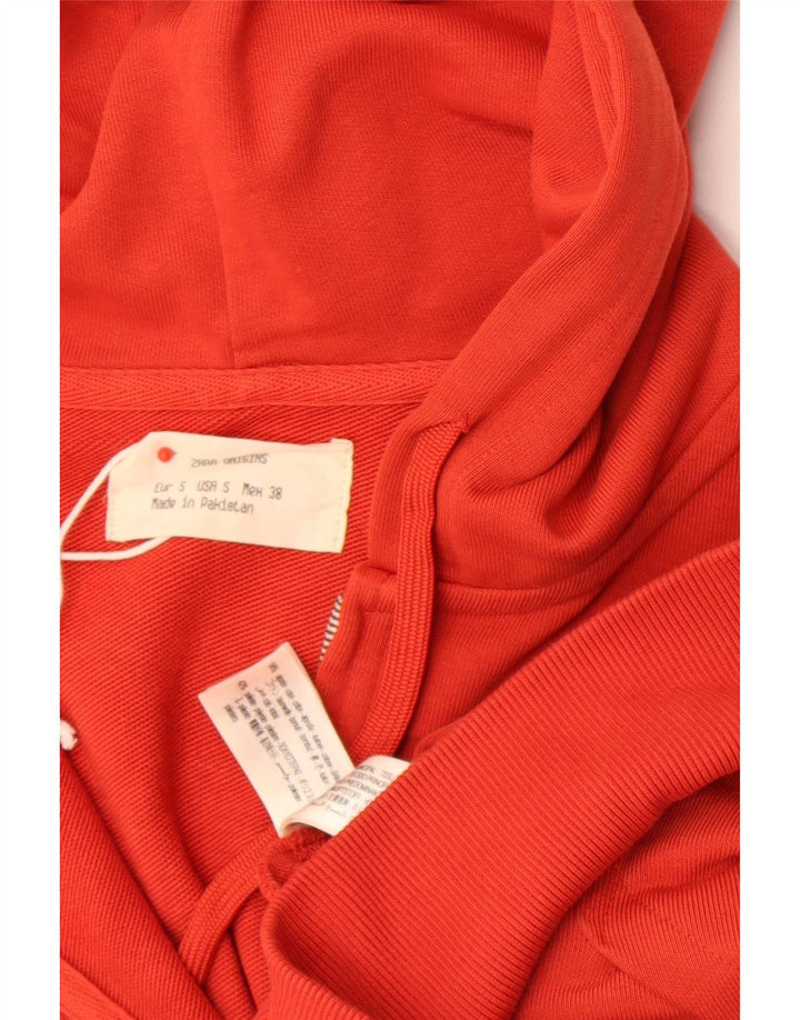 Zara Hombre Zip Sudadera Con Capucha Suéter Pequeño Algodón Rojo