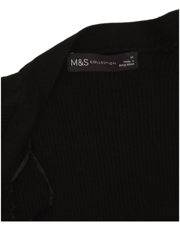 Marks & Spencer Suéter tipo cárdigan abierto para mujer UK 44 Viscosa negra mediana